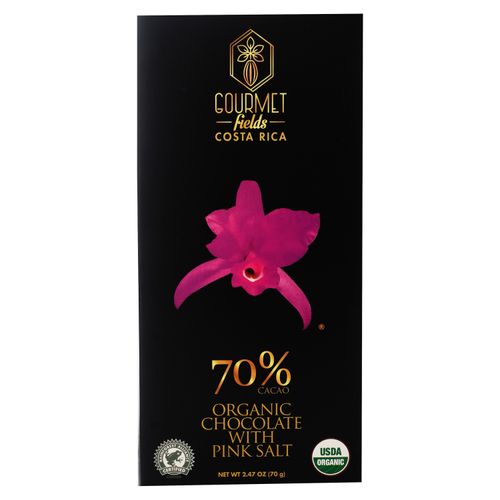 Chocolate Oscuro Gourmet Fields Con Sal Rosada Del Himalaya - 70Gr