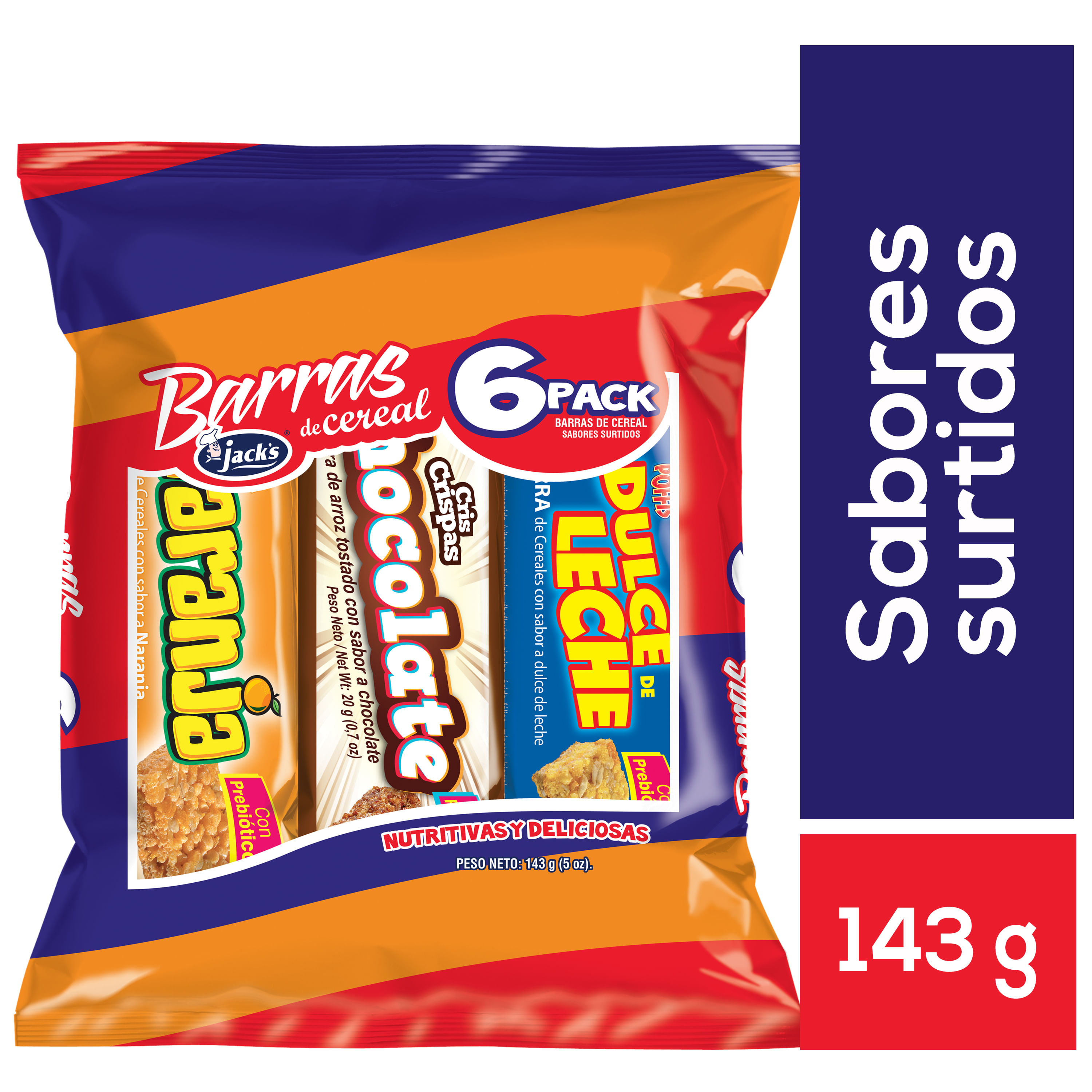 Comprar 6 Pack Barras De Cereal Surtidas Jack´S - 143Gr