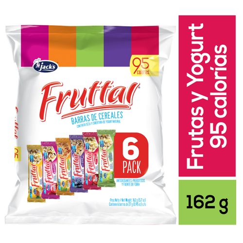 6 Pack Barras De Cereal Fruttal Surtidas Jack´S - 162Gr