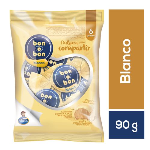 Bombones Arcor Bon O Bon Blanco - 90 g