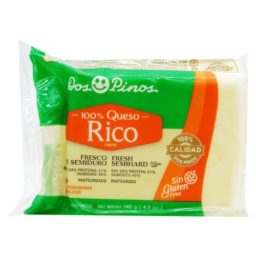 Queso Dos Pinos Rebanado Rico - 140Gr