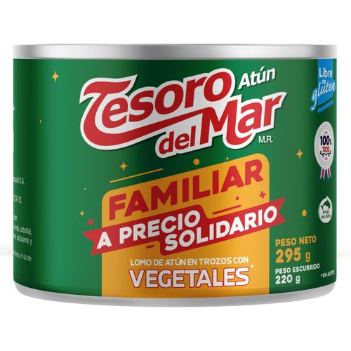 Atún Tesoro Del Mar Trozos Vegetal -295gr