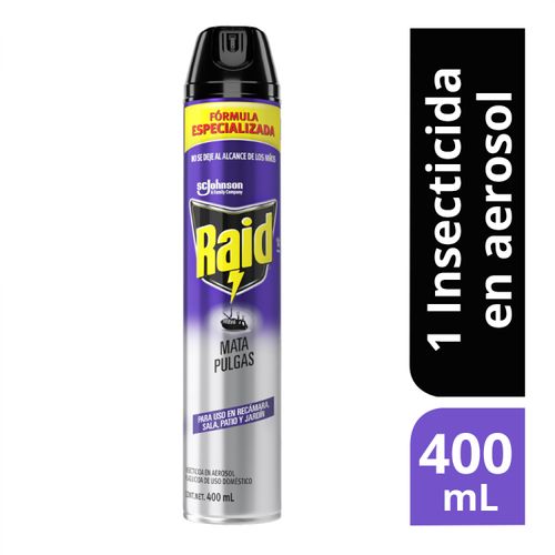 Insecticida En Aerosol Raid® Fórmula Especializada Mata Pulga - 400Ml