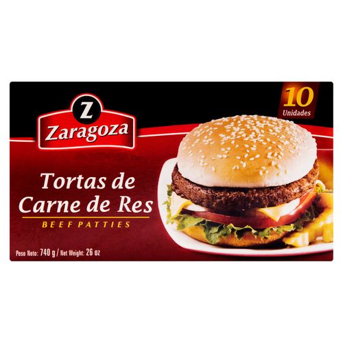 Torta Zaragoza De Carne de Res 10 unidades -740Gr