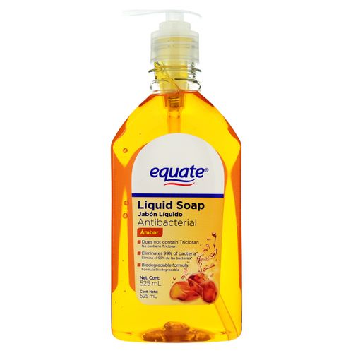 Jabón Líquido Equate Antibacterial Ambar -525ml