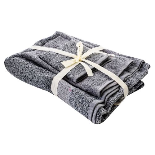 Set De 3 Toallas Jq Panaleta Gris