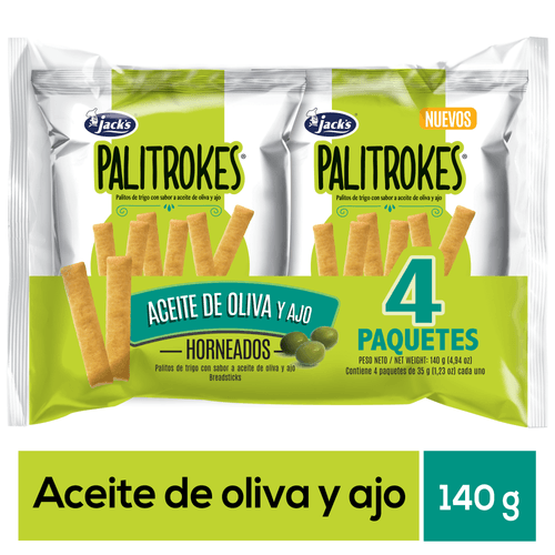 4 Pack Snack Palitrokes Horneado Ace Oliva -140 gr