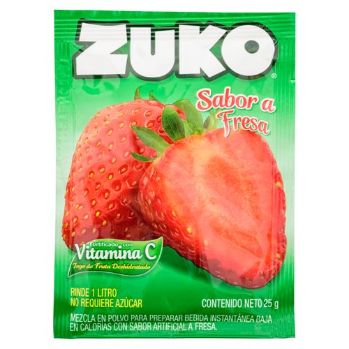 Bebida en polvo Zuko sabor fresa - 25 g