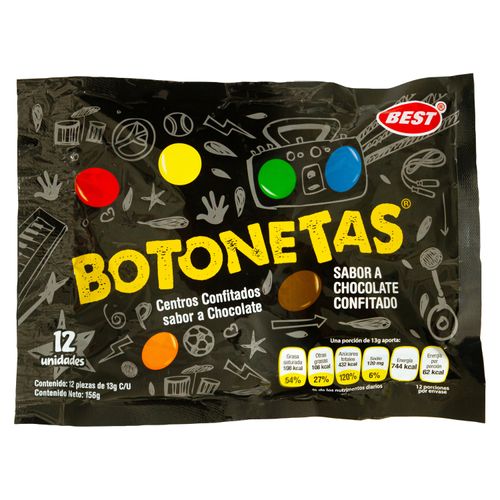 Botonetas Chocolate 13Gx12Un - Paquete