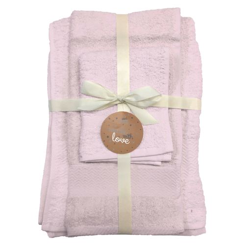 Set  Toallas Home Trends   Panaleta Rosa