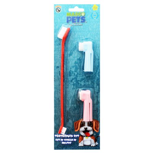 3 Pack Cepillo Dientes Mascopets Para Mascotas