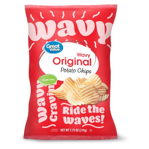 Papas Great Value onduladas originales - 219 g