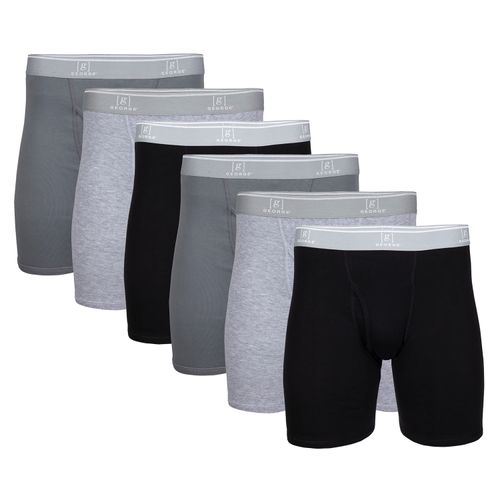 6 Pack Boxer  George  Ajustado  Talla LG -Negro/Gris