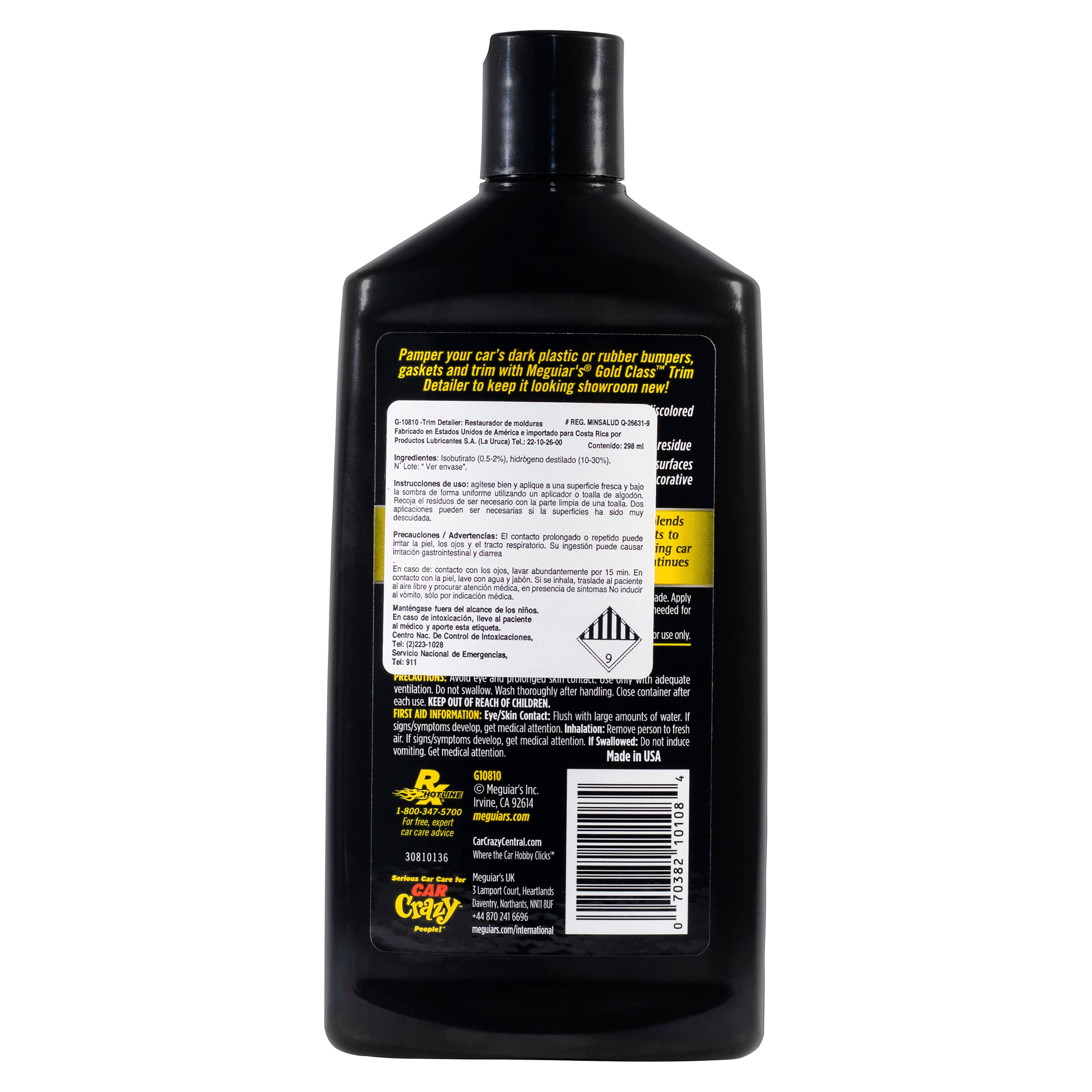 Comprar Restaurador Meguiars de Molduras Dejando Acabado un Acabado Nuevo  -295ml