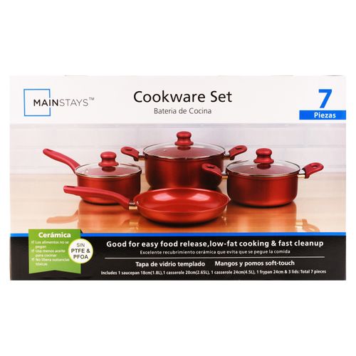 Bateria Mainstays de Cocina Aluminio - 7 Piezas