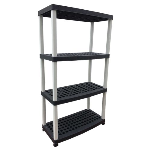 Estante Poly de 4 Niveles color Negro y Blanco - unidad