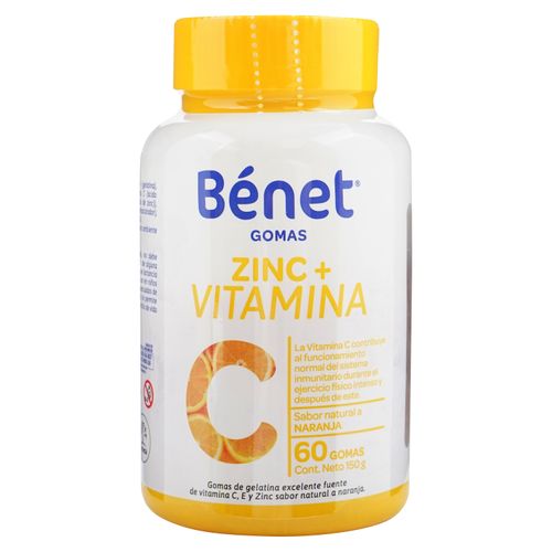 Gomas Benet De Vitamina C Y Zinc - 60 Unidades