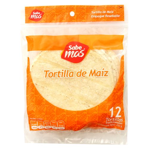 Tortilla Sabemas De Maíz Regular - 12Uds