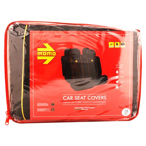 Cobertor Momo De Asiento Negro Amarillo