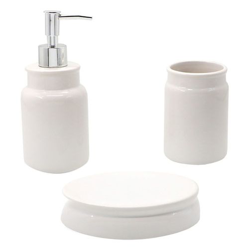 Set Mainstays De Baño 3 Piezas Ceramica Blanco