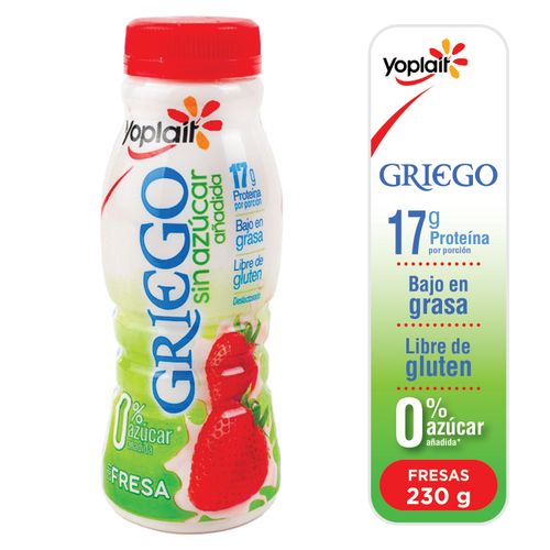 Yogurt Yoplait Griegro Sin Azucar Beber Fresa - 230Gr