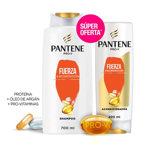 Kit Pantene Pro-V Fuerza & Reconstrucción Shampoo 700Ml + Acondicionador -  200Ml
