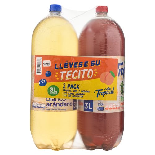 2 Pack Refresco Tropical Té Melocotón y Té Blanco -3000ml