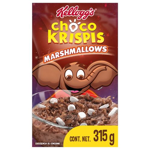 Cereal Kellogg's® Choco Krispis® Marshmallows - grranos de Arroz Inflados con Sabor a Chocolate y Malvaviscos - 1 Bolsa de 315gr