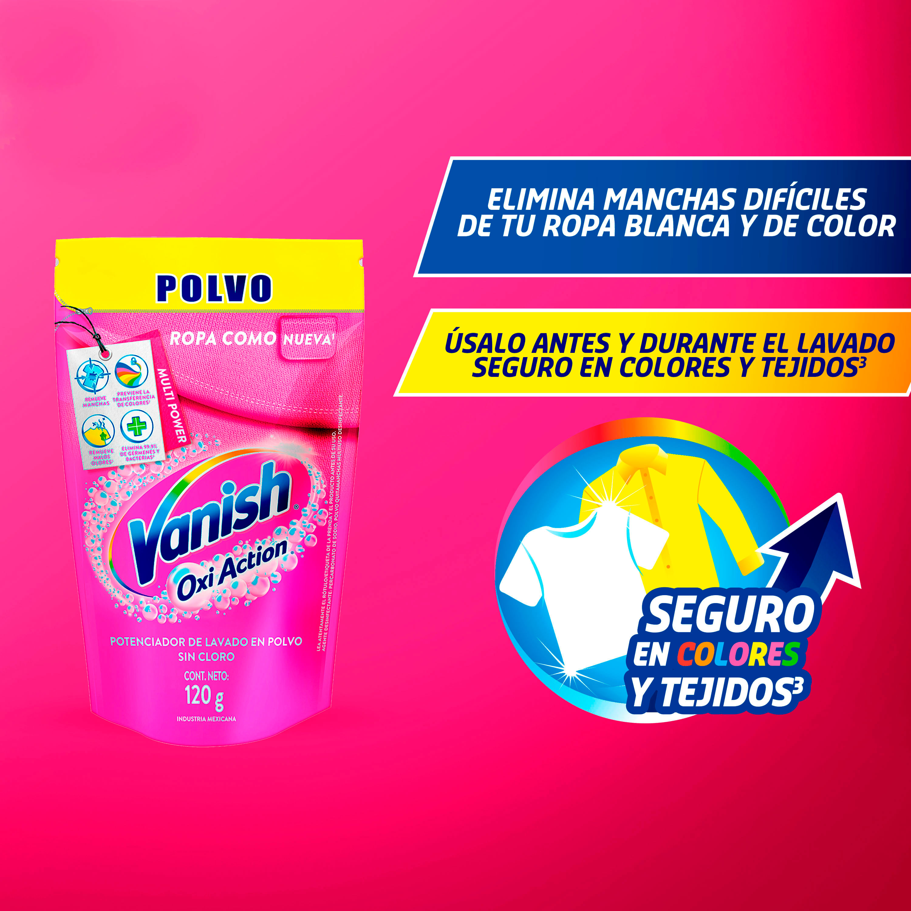 Comprar 2 Pack Quitamanchas Vanish Polvo Blanco + Rosa - 450Gr
