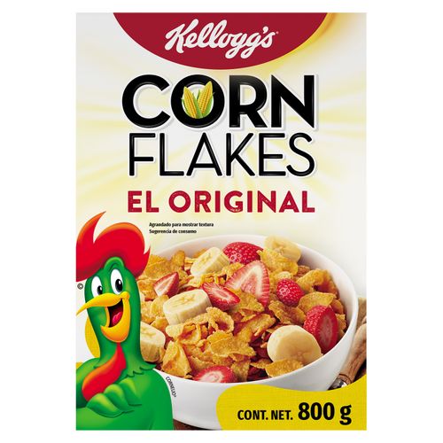 Cereal Kellogg's® Corn Flakes Sabor Original - Hojuelas de Granos de Maíz de Origen Natural - 1 Caja de 800g