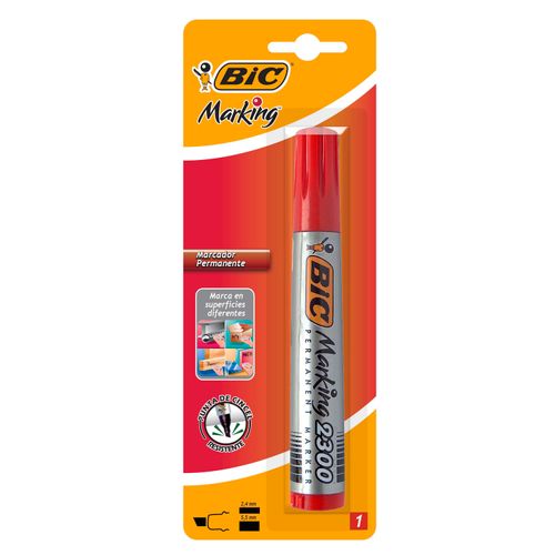 Marcador Permanente Bic 2300 Color Rojo Bl - Unidad