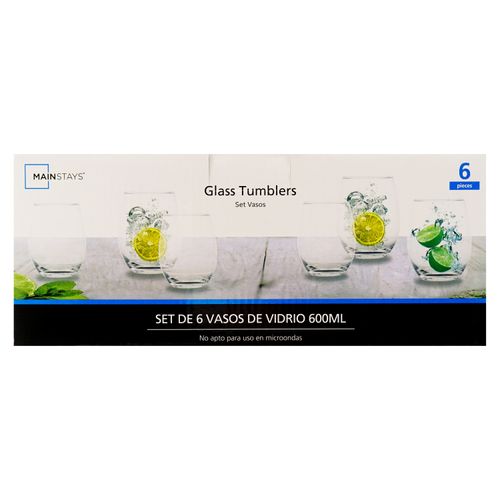 Set Mainstays 6 Vasos Vidrio