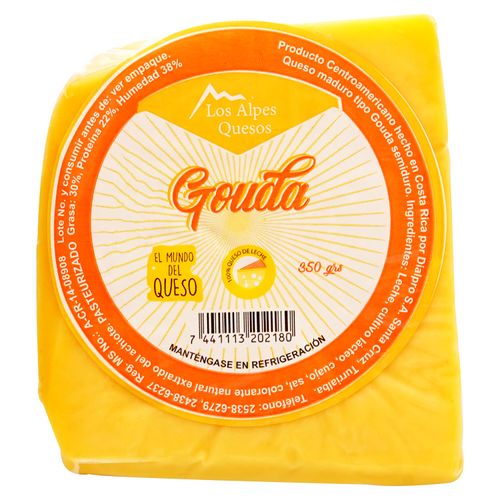 Queso Gouda Los Alpes 350 Gramos