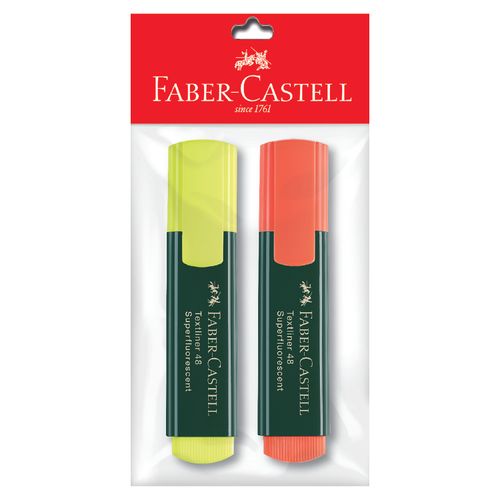 Resaltador Faber Castell Textliner 1548 Amarillo/Naranja Blister 2 Unidades