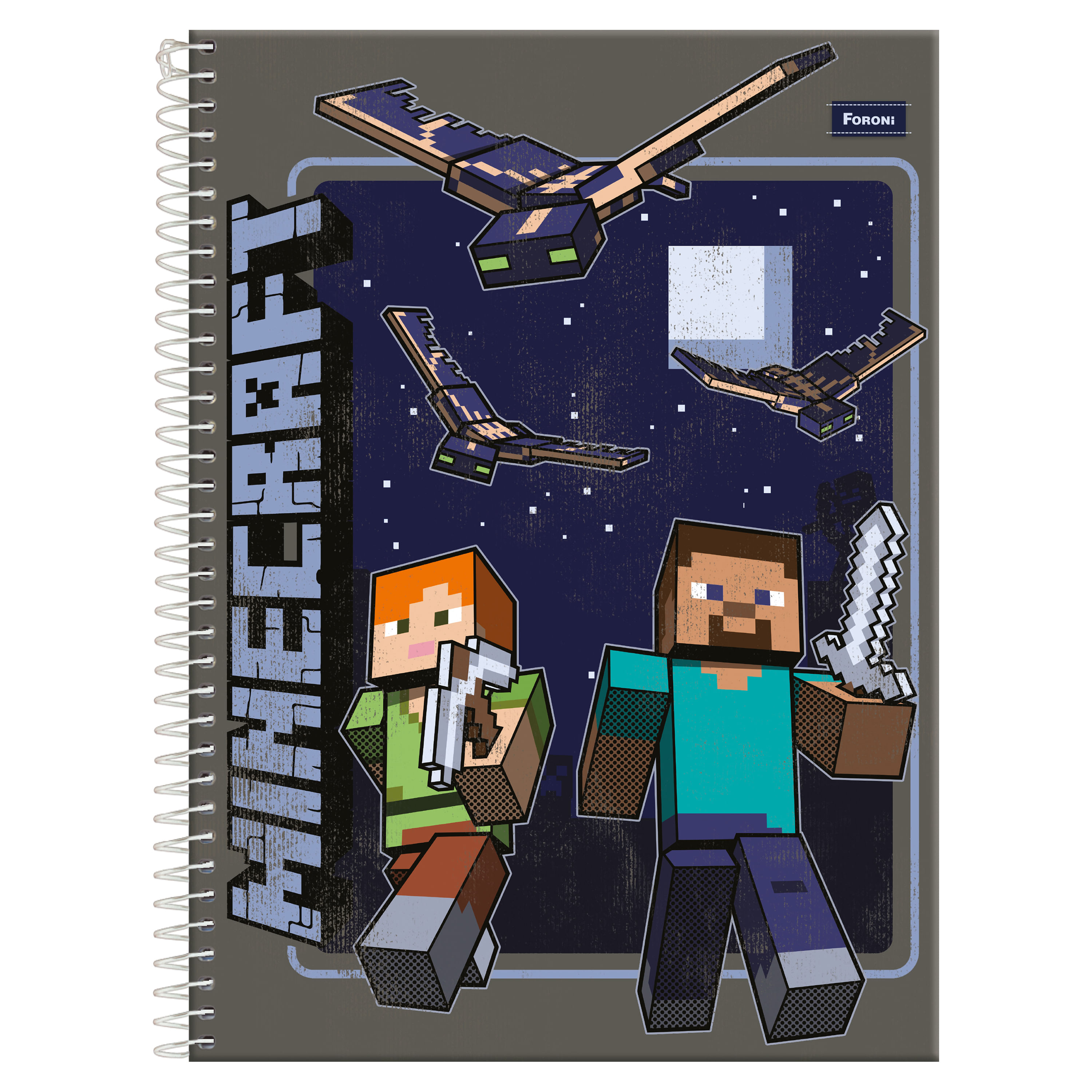 Cuaderno Foroni Tapa Dura Minecraft 80 Hojas