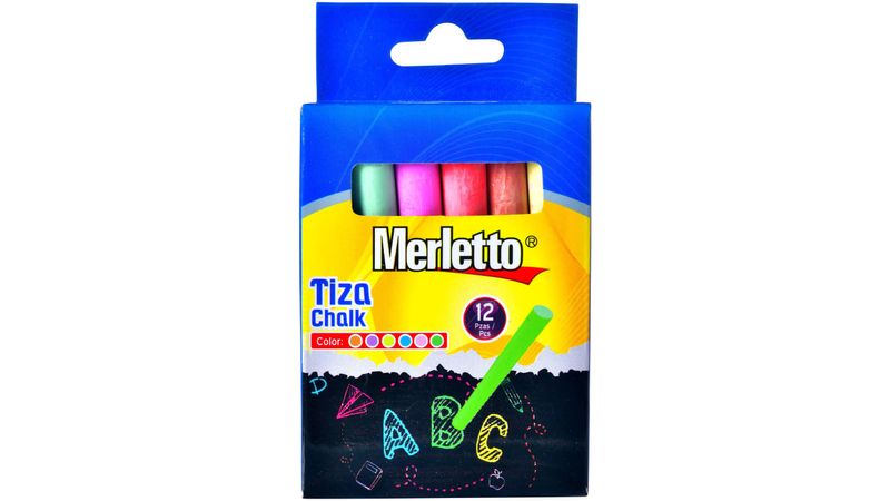 Caja Tizas Colores Merletto 12U - Maxi Palí