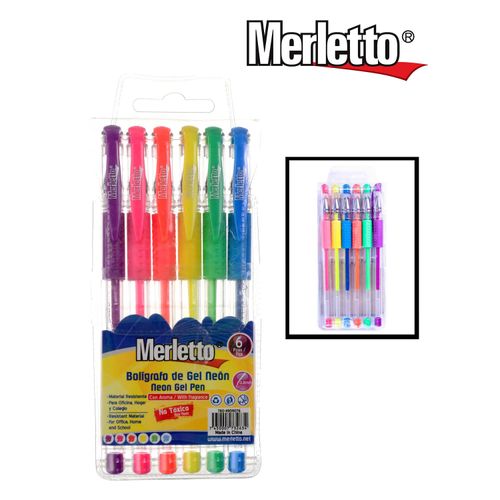 Bolígrafo Gel Neon Merletto 6 Pz