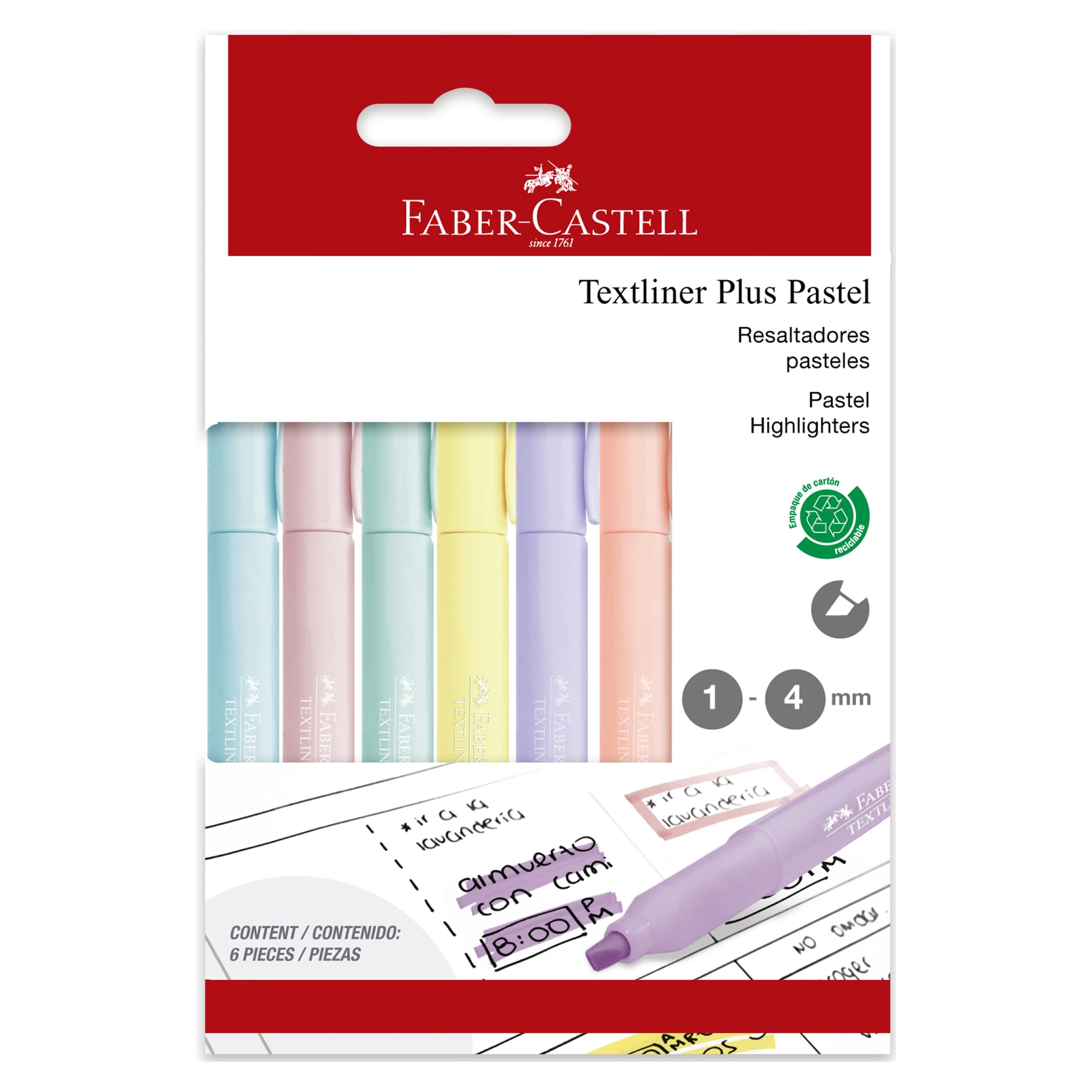 Resaltadores Faber Castell 7 Pasteles + 1 Neón 8 Colores - polipapel