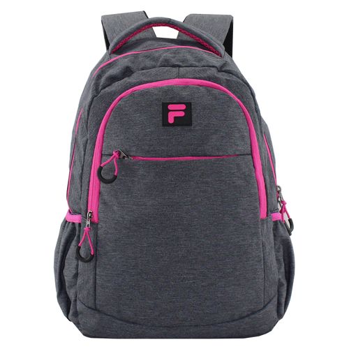 Mochila Malla Lateral Gris Con Fucsia