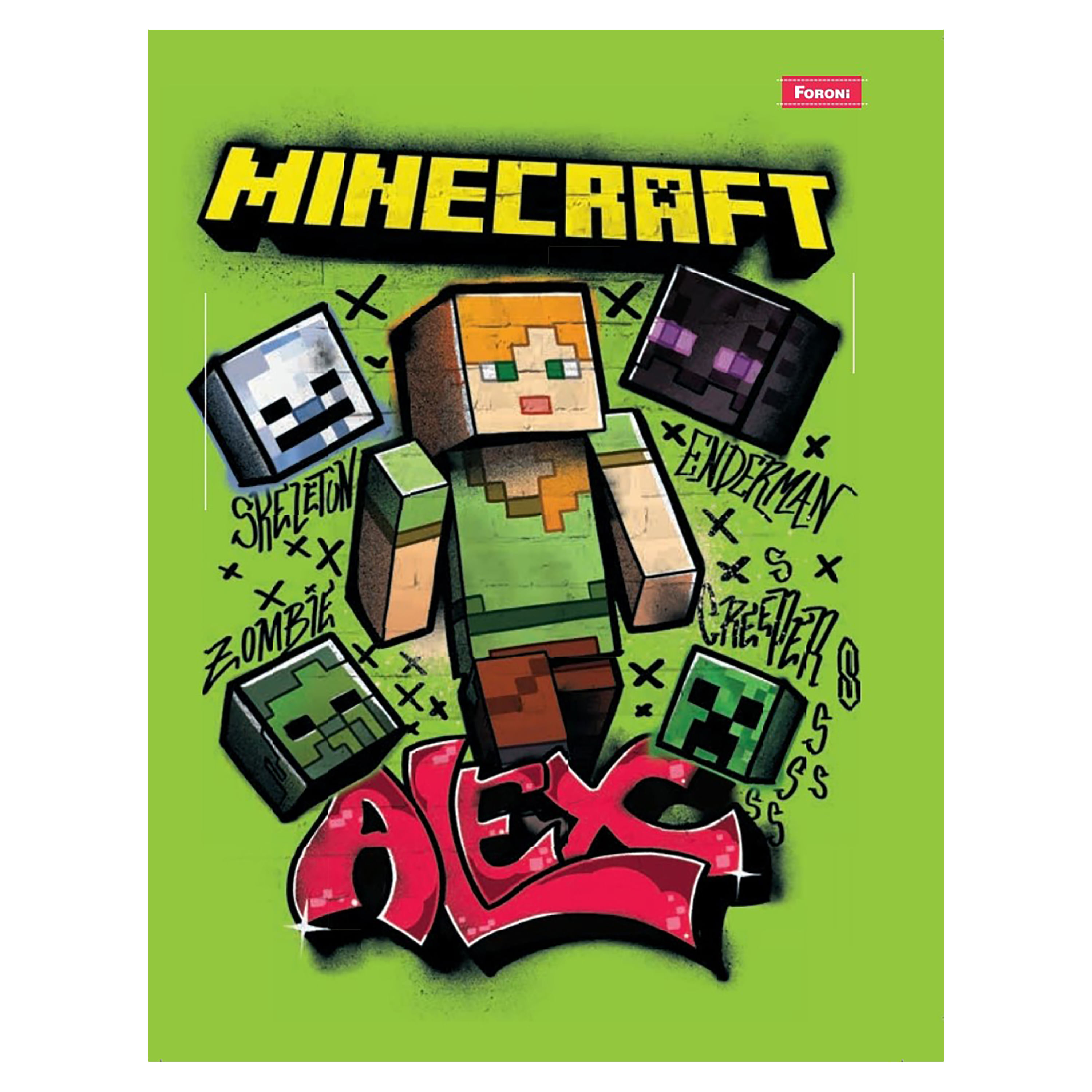 Cuaderno Foroni Tapa Dura Cosido Minecraft 100 Hojas