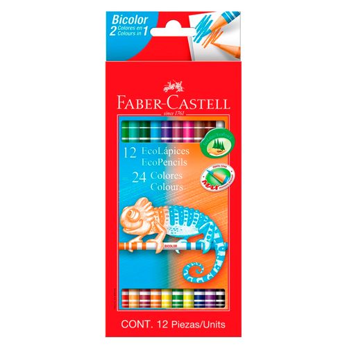 Lapices Faber Castell Ecolapices Bicolores 2en1 Caja - 12 Unidades