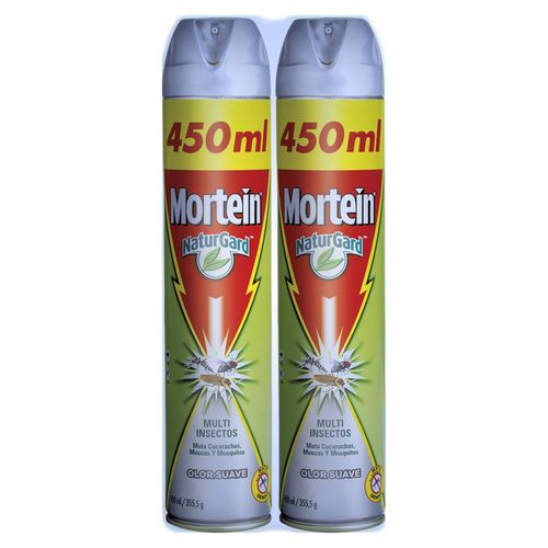 2 Pack Aerosol Mortein Naturgard Multi Insectos Olor Suave -450ml