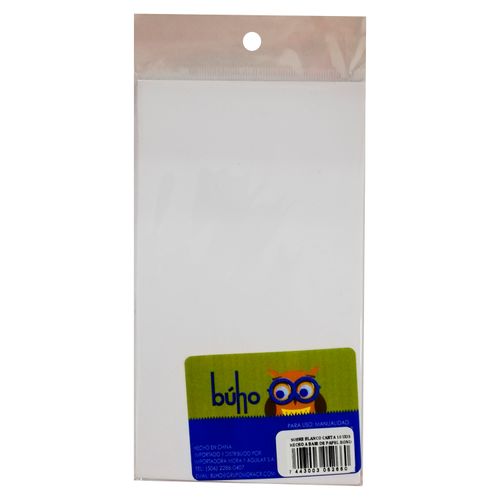 Sobre Blanco Buho Carta Paquete - 10 Unidades