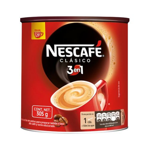 Café Nescafé® 3 En 1 Mezcla En Polvo Lata 305G