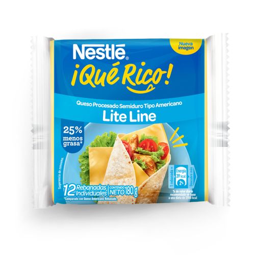 Nestlé ¡Qué Rico! Queso Americano Lite Line12 Rebanadas