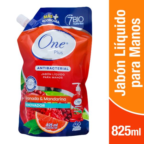 Jabón Liquido One Plus Antibacterial Granada Mandarina - 825ml