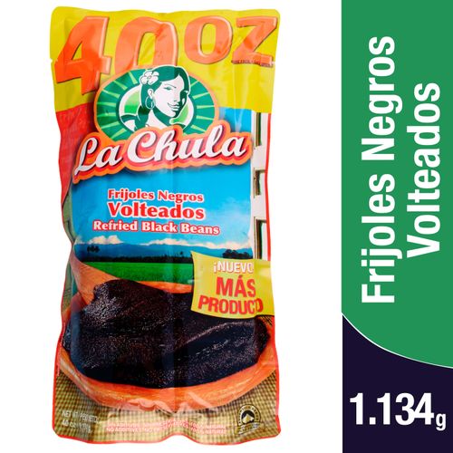 Frijoles La Chula Negro Volteados - 1134gr