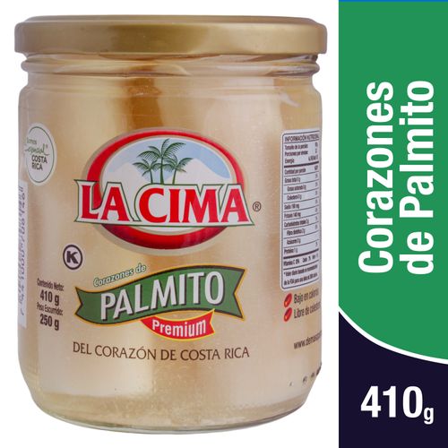 Palmito La Cima Entero Premiun Vidro - 410gr