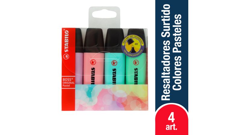 Marcador STABILO BOSS ORIGINAL pastel - Pack con 4 colores pastel