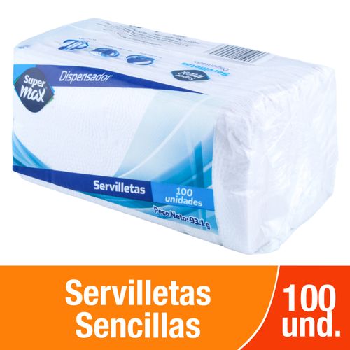 Servilleta Supermax Sensilla Blanca - 100unidad